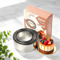 Mousse Ring Set, 6PCS Food Grade Stainless Steel Round Molds, Easy Clean Durable Tools for Home Kitchen Cake Decorating Dessert