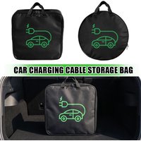 EV Charging Cable Storage Bag Shockproof Protective Organizer for Electric Vehicle Charger Universal Car Trunk Accessory