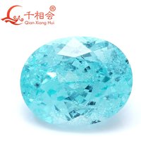 Oval Shape Lab Grown Paraiba Neon Glow Yttrium Aluminum Garnet Gemstone Jewelry with Inclusions Neon-like Stone YAG