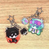 Game Omori Sunny Basil Cosplay Keychain Kawaii Acrylic Keyring Key Chain 2Pcs/set Bag Accessory Ornament Decoration Prop