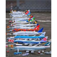 Global Series Aircraft Model Diecast B747/787 A320neo/380/350 Concord Airplane With Base Light Airways Collection Display Gifts