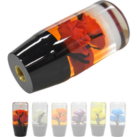 Gear Shift Knob Underwater Flower in Bubble Water Stick AT MT Universal Transparent Shifter Lever Head Screw-in Car Parts