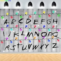 American TV Stranger Photography Backdrops Prop Lights Alphabet Banner Baby Gift Party Decoration Photo Studio Background CB-04