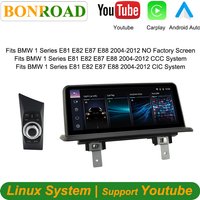 Wyświetlacz samochodowy Bonroad 10,25 cala z Linuxem i CarPlay do BMW serii 1 120i E81 E82 E87 E88 2004-2012 CCC CIC iDrive Android Auto Youtube Stereo
