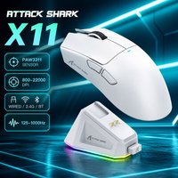 ATTACK SHARK X11 Kabellose Gaming-Maus, Tri-Mode, PAW3311, Bis zu 1000 Hz, 59±3g