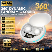 Choice Bluetooth Headphones Noise Canceling Sleeping Earbuds in-Ear 360° HiFi Stereo Earphone with LED Display Charging Case