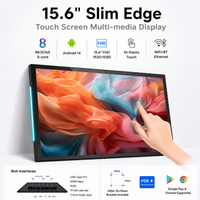 15 Inch 16:10 Wall Mount Android 14 LED Tablet 4G+64G Touch Screen with LED Light Bars, 7x24 Hours POE Smart Home Control