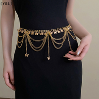 〔YS1〕Women Waist Chains Jewelry Fashion Butterfly Belly Body Decoration Metal Multi-layer Pants Chain Summer Skirt Accessories