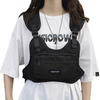 Fashion Tactical Waterproof Outdoor Functional Vest Hip-Hop Handsome Waistcoat with Chest Bag Portable Tooling Outerwear