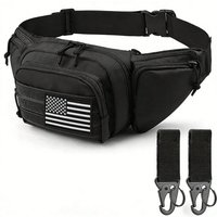 Tactics Outdoor Sports Waist Bag with Badge and Buckle, Hiking Bike Fishing Shoulder Bag Lightweight High Capacity Waist Bag