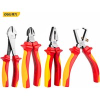 Deli 1Pcs Set 1000V VDE Insulation Diagonal Pliers Multifunctional Pliers Long Nose Pliers Wire Cutters Electrician Hand Tools
