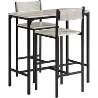 3-Piece Breakfast Bar Set: Home Kitchen Dining Table with 2 Stools