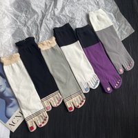 High Quality Combed Cotton Split Toe Woman Socks Solid ColorSimple Comfortable Soft Two-Toed Japanese Harajuku Women's Tabi Sox