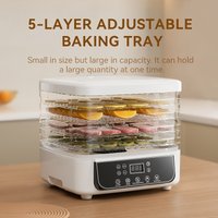 Food Dehydrator Machine with 5 Trays 72H Timer 35-70°C LED Display Food Dehydrator for Fruits Meat Vegetables Mushrooms Fish