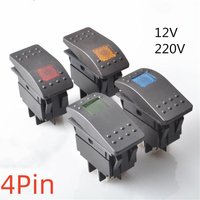 1PCS Self-locking 12V/220V Modified RV Yacht Switch Boat Rocker Switch Headlight Switch