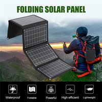 18V 28W Foldable Solar Panel USB Waterproof Portable Monocrystalline Outdoor Solar Charger for 18V Battery/Mobile/Power Bank