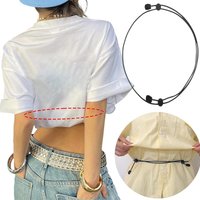1/3Pcs Invisible Shirt Crop Band Adjustable Waist Cinch Strap No Sew T Shirt Sweater Cropping Belt Hidden Elastic Waist Reusable