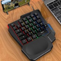 1pc RGB Gaming Keyboard Single Hand Mini USB Ultra-slim Wired 35-Keys OneHandedly Backlight Keyboard For Computer PC Laptop