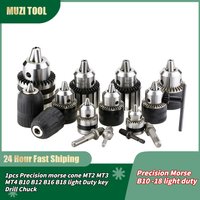 Mandrin de perçage à clé légère, cône Morse de précision MT2 MT3 MT4 B10 B12 B16 B18, 0.6-6mm 1.5-13mm 1-10mm, arbre conique, Machine CNC, 1 pièce