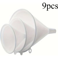 9pcs, Funnel, Plastic Funnel Set, Large, Medium, And Small Kitchen Funnels For Filling Bottles, Food Grade Cooking Funnel Set
