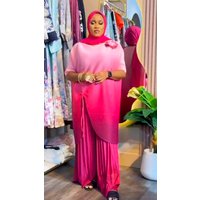 Miyake Gradual Change Color Bat Sleeve Loose Set Drawstring Fashion Loose Wide-leg Pants Two-piece Set Pleated Women 2025 New