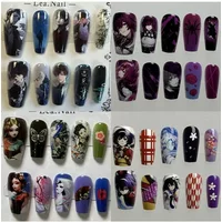 10Pcs Anime Characters Long Coffin Handmade Press On False Nails Cartoon Popular Design Removable Full Cover Art Nail Decorate