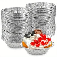 100PCS Disposable Aluminum Foil Cups Egg Tart Mold Muffin Cupcake Tin Aluminum Foil Bake Mold Kitchen Tools Christmas New Year