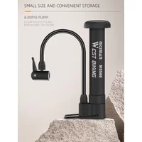 AliExpress MTB Bicycle Pump 80 PSI Bike Manual Air Pump Balloon Tire Inflator Schrader Valve Floor Pump Cycling Accesories