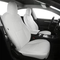 Full Set Car Seat Covers for Tesla Model 3 Highland 2017-2026 White Nappa Leather Front and Rear Seat Cover Cushion Protectors