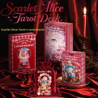 2026 Nowe Oryginalne Karty Tarota Scarlet Alice z Przewodnikiem dla Początkujących do Nauki Wróżb, Uderzeniań i Przewodzenia na drodze losu, Karty Tarota Rider Waite w Języku Angielskim