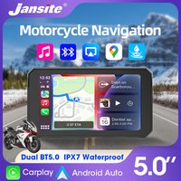 Jansite 5'' inch Motorcycle Carplay Navigation GPS Android Auto Motor IPS Screen IP67 Easy to Install Universal