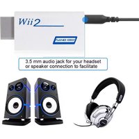 1080P HDMI-Compatible Adapter For Wii Console Full HD Converter with 3.5mm Jack Audio Video Cable For PC HDTV Monitor Display