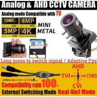 5MP/8MP AHD Mini CCTV Camera - 2.8-12mm Manual Zoom Lens, 1080P HD, TVI/CVI/Analog 4in1, OSD Menu Switch for Security Monitor