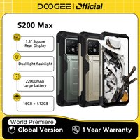 Weltpremiere DOOGEE S200 Max Robustes Telefon 16 GB 512 GB 22000 mAh Akku 66 W 1,32 Zoll Rückanzeige 6,72 Zoll 120 Hz Abmessung 7050 NFC