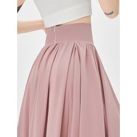 Solid Color Suit Skirt High Waist Medium Length Pleated Skirt Fashionable Versatile A-line Umbrella Skirt Spring Summer New
