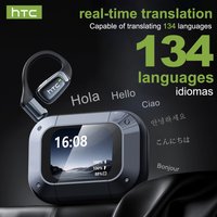 AI-Übersetzung: HTC NE25 Kabellose Bluetooth-Kopfhörer mit geräuschunterdrückendem Mikrofon, klare Klangqualität, Ohrhörer mit geringer Latenz für Musik