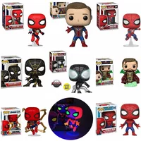 Funko Pop New Spider-Man Black Gold Suit 911# Bobble Head Toys 913# Iron Spider 305# Mysterio Vinyl Figure Collectible Model Toy