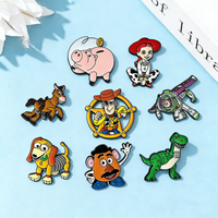 8Pcs Cowboy Boys Girls Toys Enamel Pins Creative Cartoon Characters Villain Brooch Lapel Badges Gift For Backpack Clothes