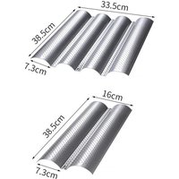 French Bread Nonstick Loaves Loaf Cake Mold Baking Tools 2/4 Wave Perforated French Bread Baking Pan Carbon Steel Baguette Pan