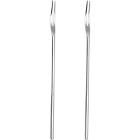 2pcs Stainless Steel Fruit Forks Two Teeth Dessert Cake Forks Practical Appetizer Party Supplies Banquet Dining Bar Kitchen
