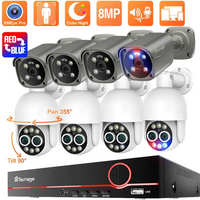 Techage HD 8CH 4K 8MP Surveillance Camera System Dual Lens PTZ POE Camera 8X Zoom AI Human Detected CCTV Video Security Kit