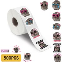 500PCS Sad Hamster Stickers Graffiti Nostalgia Stationery Vintage DIY Scrapbook Laptop Luggage Phone Guitar Scrapbook Sticker
