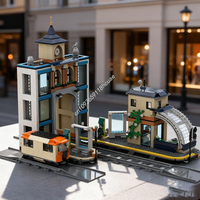 957pcs MOC Central Train Station City Trainsed Model Building Blocks Christmas Gifts DIY Toy Idea Education Brick Kids Birthday