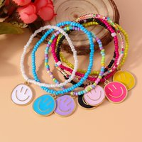 7Pcs/Set Bohemian Cute Smile Face Bracelet for Women Colorful Beads Bracelets Handmade Girls Party Holiday Jewelry Gifts