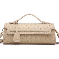 Hot Fashion Luxury Brands Women's Long Handbags Shoulder Bags Brand Design Ostrich/Snake Print Women Bag Handbag Ladies Handbags