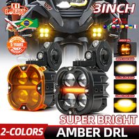 CO LIGHT Offroad-Nutzung Fern- und Abblendlicht Gelber Scheinwerfer 3 Zoll LED Motorrad-Projektorlicht-Kit Zusatzleuchten für R1300 GS RS