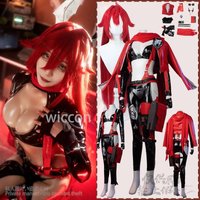 Anime Game NIKKE Cosplay Little Red Riding Hood Costume Sexy PU Jacket Bra Pants Suit Wigs For Girls Woman Halloween Customized