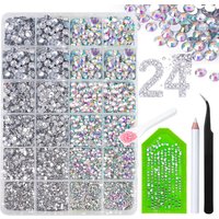 Silver Clear Rhinestones Gems for Bedazzling Crafting, Crystal Diamond Jewel Rhine Stone Bedazzler Kit Comes with tools