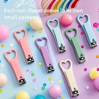 5/8Pcs Folding Nail Clipper Set, Stainless Steel Mini Heart Tools, Manicure Pedicure Kit for Home, Birthday Party Gift