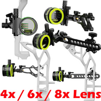 1pc AMES2 Compound Bow Sight 5 Pin 0.019'' Fiber Optic 4X 6X 8X Lens CNC Adjustable for Archery Hunting Shooting Target Practice